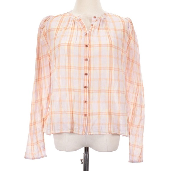 ULLA JOHNSON Nour High-Low Cotton Blouse SIZE 10 - Picture 4 of 11